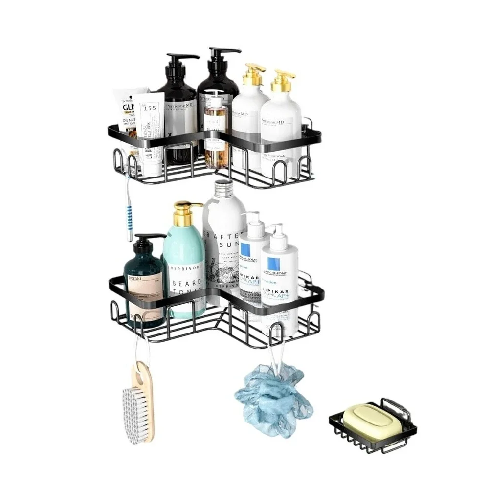 Adhesive Shower Caddy Shelf Organizer No Drilling Rustproof Bathroom Storage‎